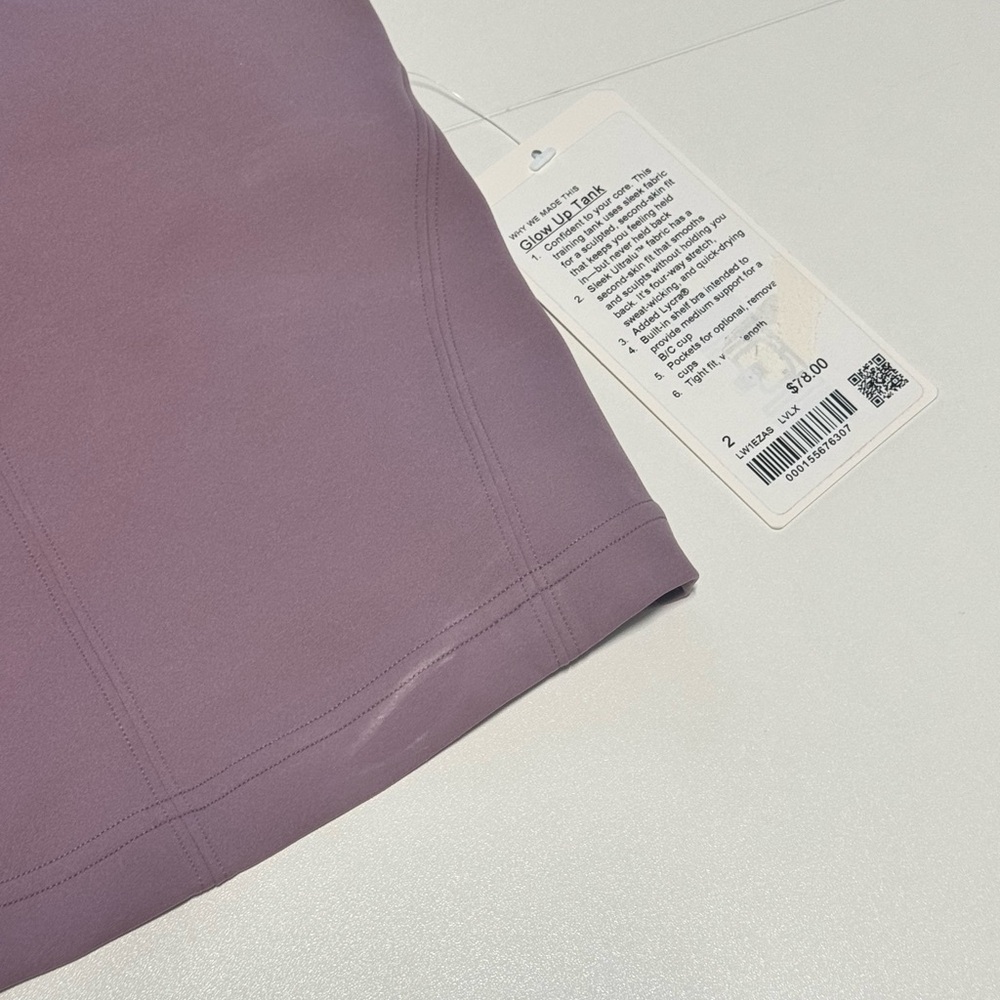 NWT Lululemon Glow Up Tank 2 Lavender Lux - Picture 5 of 11